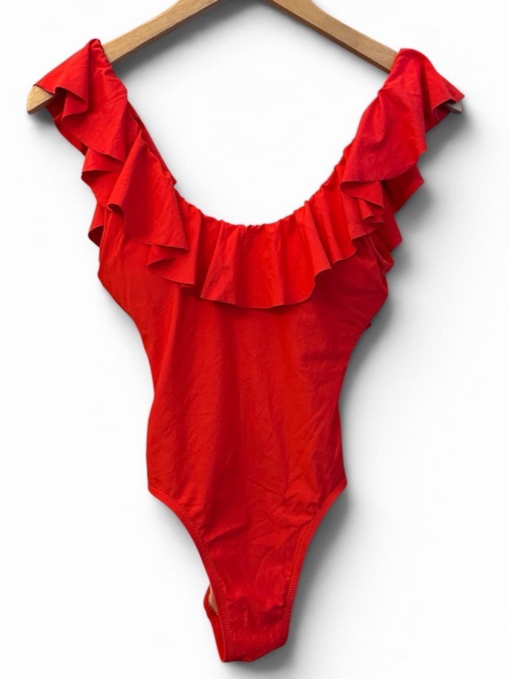 J. Crew Red Ruffle One-Piece Swimsuit Excellent Condition size 0